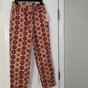 Pacsun floral straight leg jeans